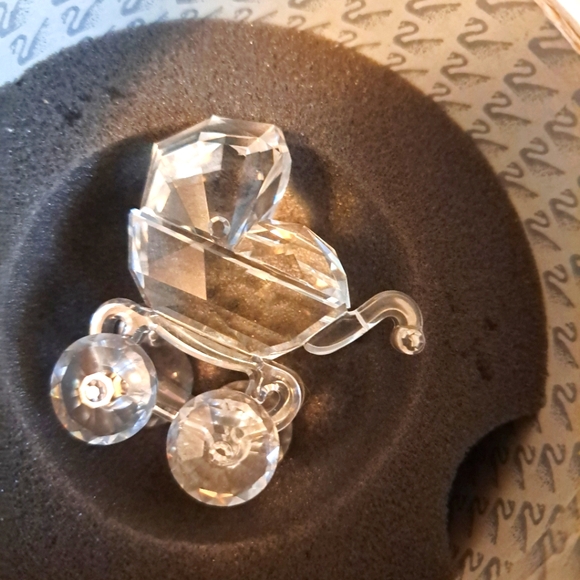 Swarovski vintage crystal Baby Carriage, Pram,  Buggy 199197 in box with COA - Picture 1 of 6